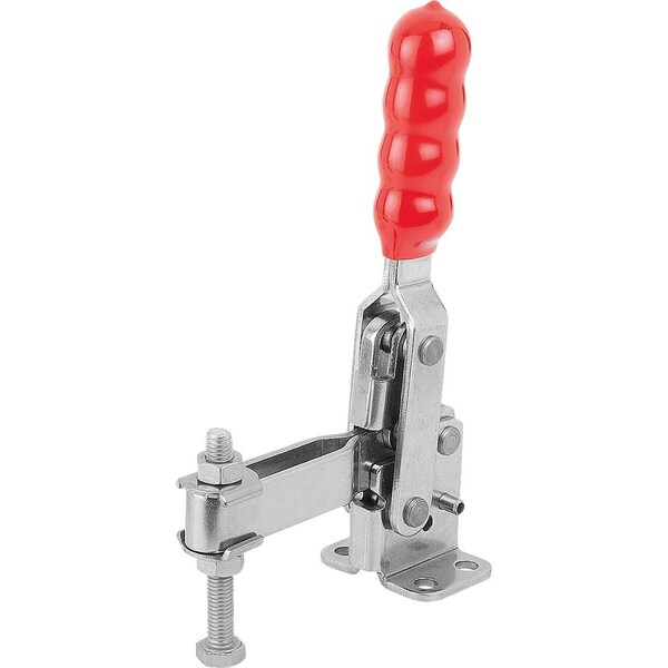 Toggle Clamp Vertical Std, Horizontal Foot F2=2600, Adjustable Clamping Spind M08X60, Stainless